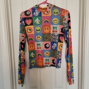 Emy Ave (Now Burnt Toast Label) Iconic 90s Dopamine Mesh Long Sleeve Top